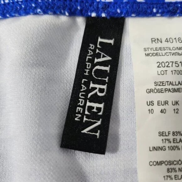 2/$50 Ralph Lauren Blue & White Bikini Bottom Size 10 | Classic Swimwear - Picture 4 of 6